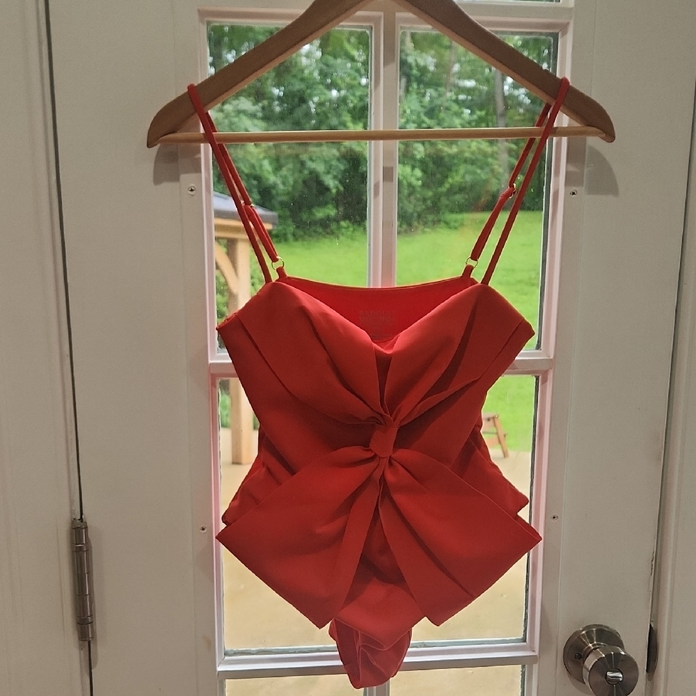 Badgley Mischka Red One Piece Swimsuit